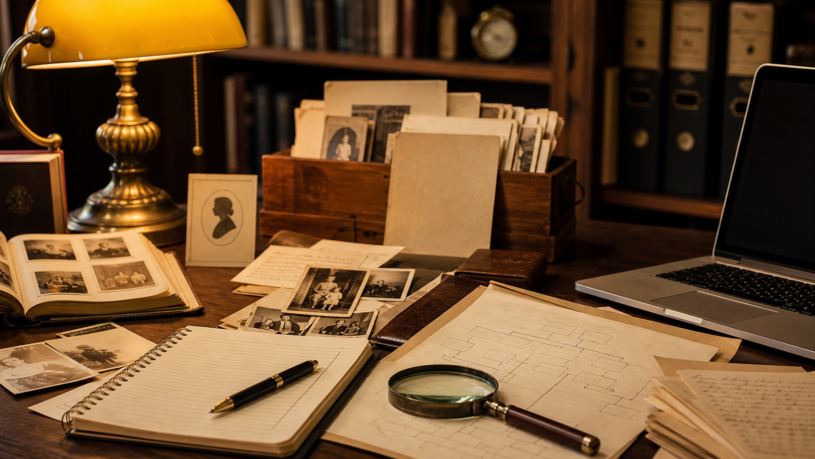 Illustrative editorial scene for local history & heritage